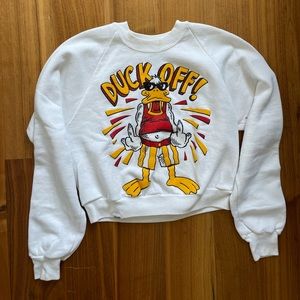 Unique vintage cropped sweatshirt